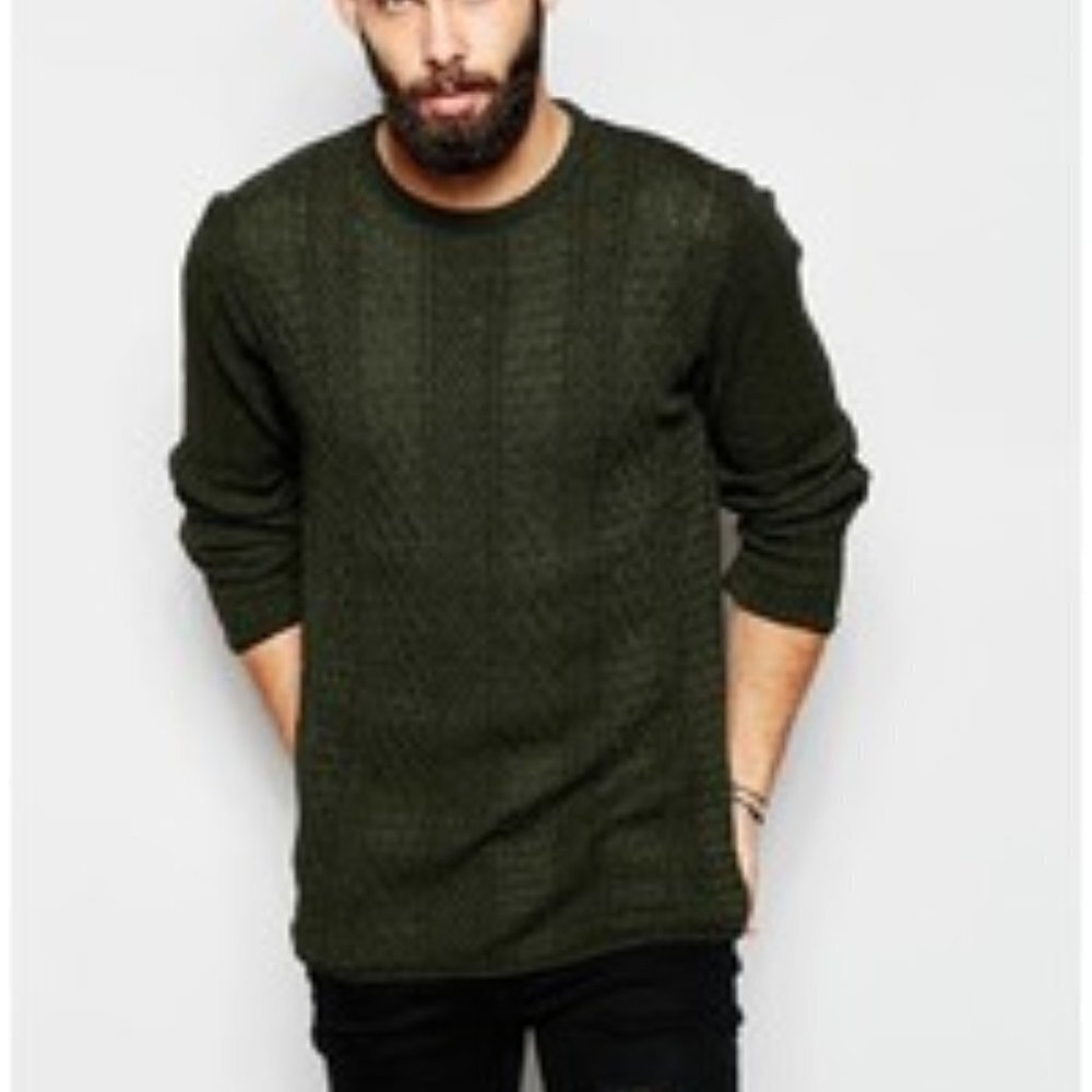 Crazy Horse - Hunter green Knit Sweater